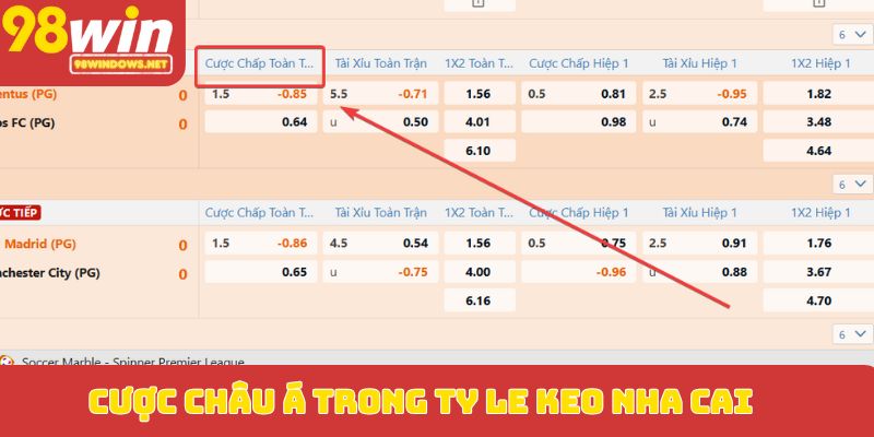 Cược châu Á trong ty le keo nha cai