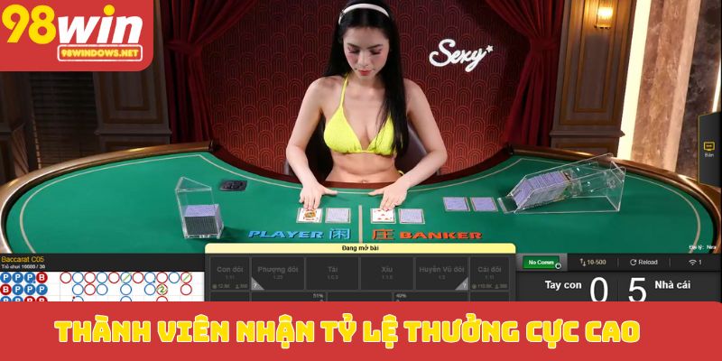 Thành viên nhận tỷ lệ thưởng cực cao