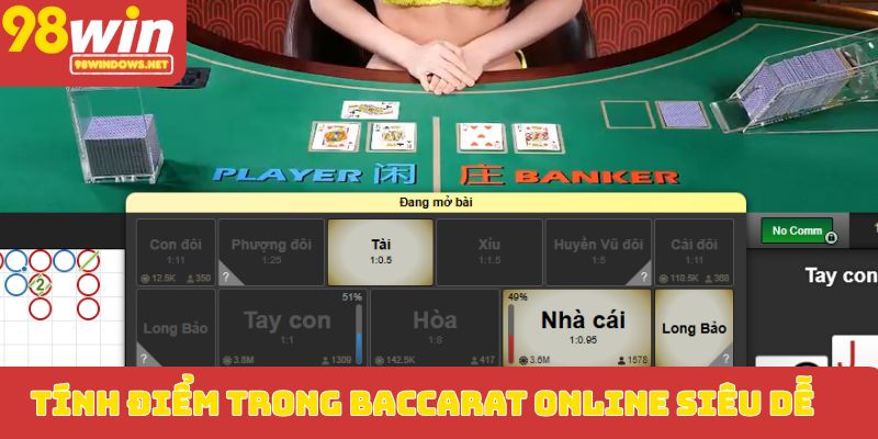Tính điểm trong baccarat online siêu dễ